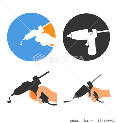 Glue gun vector icon 112386698