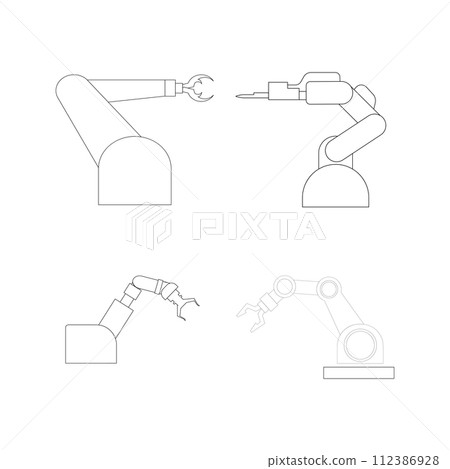 Industrial robot icon vector Industrial robot icon vector 112386928