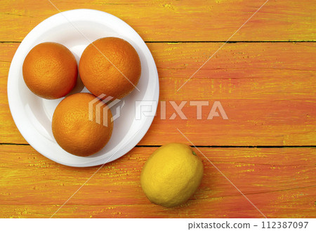 immunity boosting. Citrus and mint. Vitamins. Fruit on the table. Lemon.Diet. Healthy eating. 112387097