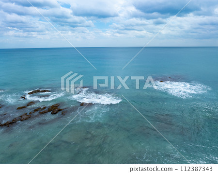 Summer sea waves nature background,Drone aerial view ocean background Summer sea waves nature background,Drone aerial view ocean background 112387343