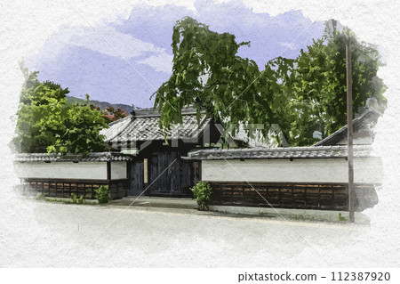 Watercolor style Matsushiro Sanada Kakayuki Nagano City, Nagano Prefecture 112387920