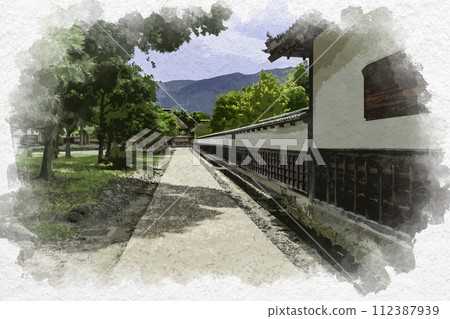 Watercolor style Matsushiro Sanada House Nagano City, Nagano Prefecture Watercolor style Matsushiro Sanada House Nagano City, Nagano Prefecture 112387939