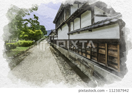 Watercolor style Matsushiro Sanada House Nagano City, Nagano Prefecture Watercolor style Matsushiro Sanada House Nagano City, Nagano Prefecture 112387942