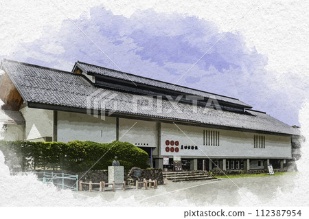 Watercolor style Matsushiro Sanada Treasure Museum Nagano City, Nagano Prefecture 112387954