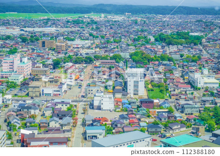 從Selion眺望秋田市的風景（秋田市港口塔） 112388180