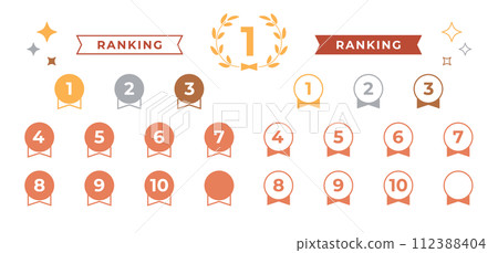 獎牌形排名圖示設定從第 1 名到第 10 名 獎牌形排名圖示設定從第 1 名到第 10 名 112388404