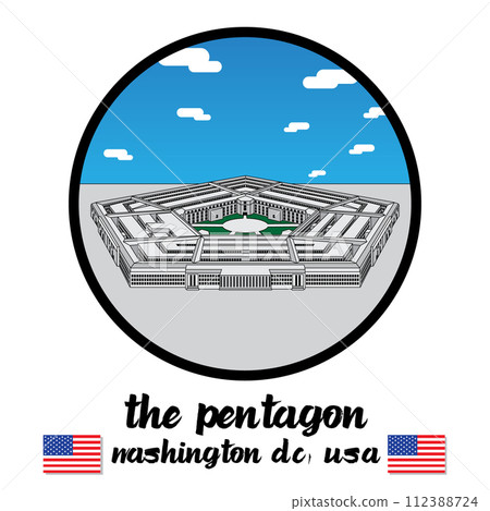 Circle Icon The Pentagon. vector illustration Circle Icon The Pentagon. vector illustration 112388724