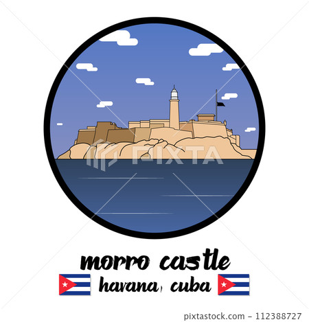 Circle Icon Morro Castle. vector illustration 112388727