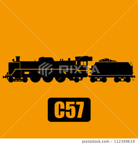 帶有彩色背景的 SL C57 的簡單剪切圖 帶有彩色背景的 SL C57 的簡單剪切圖 112389619