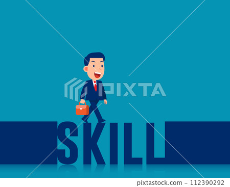 Business skill for positive progress. Business skill development vector concept 112390292