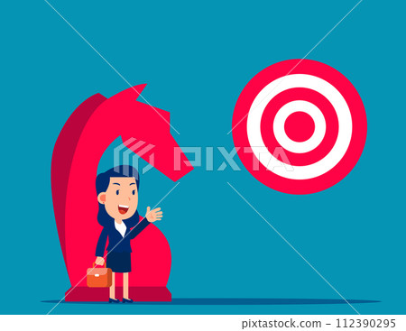Business strategy and planning to goal. Business chess horse vector illustration Business strategy and planning to goal. Business chess horse vector illustration 112390295