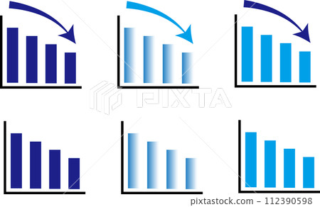 blue decreasing bar graph blue decreasing bar graph 112390598