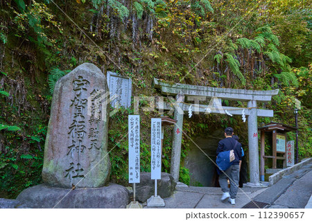Tunnel entrance of Zeniarai Benzaiten (Ugafuku Shrine) in Kamakura City, Kanagawa Prefecture in autumn 112390657