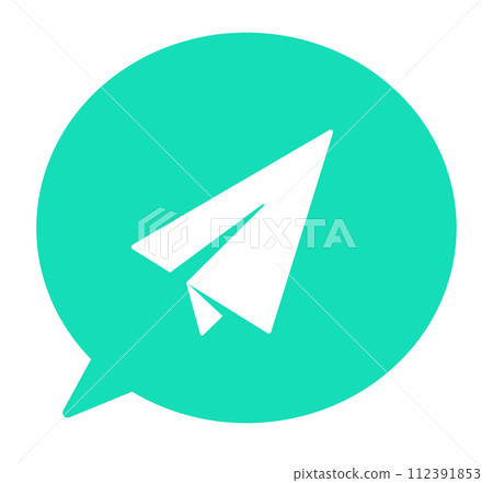 簡單的綠紙飛機和語音泡沫 簡單的綠紙飛機和語音泡沫 112391853