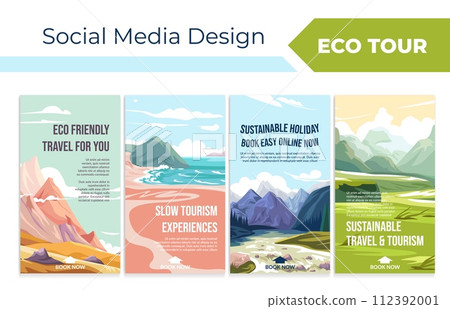 Social media story set with eco tours package Social media story set with eco tours package 112392001