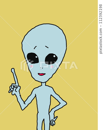 A simple illustration of an alien giving advice A simple illustration of an alien giving advice 112392198