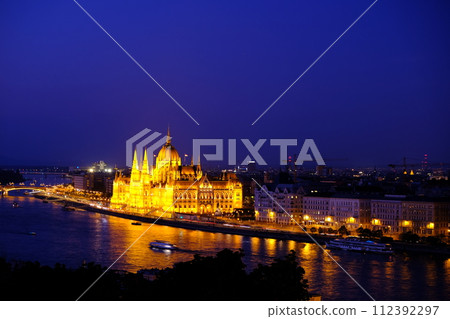 Budapest Parliament Building Night View 112392297