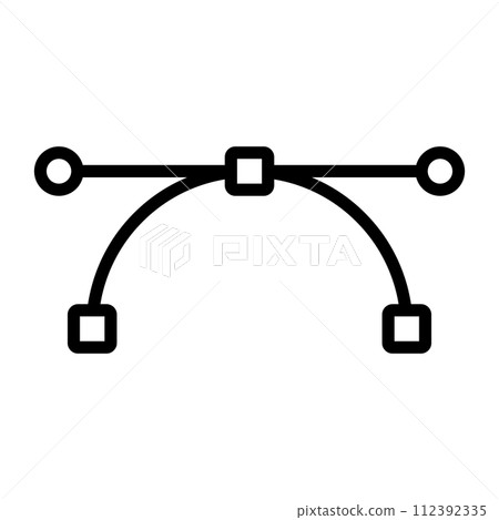 貝塞爾曲線圖示。向量圖示。 貝塞爾曲線圖示。向量圖示。 112392335
