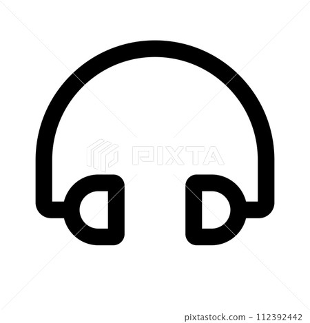 簡單的耳機圖示。聆聽圖示。向量。 簡單的耳機圖示。聆聽圖示。向量。 112392442