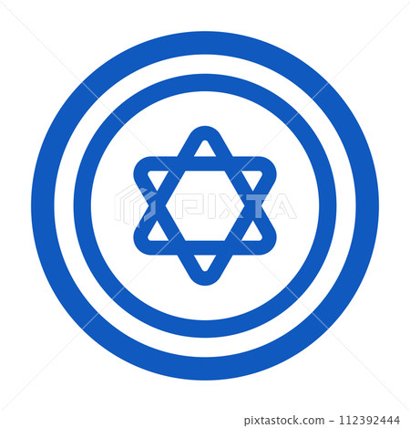 Round Israeli flag mark. Magic circle icon. vector. 112392444