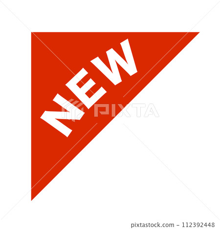 Triangle NEW icon. New item. vector. 112392448