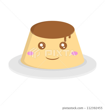 Cute pudding icon. vector. 112392455
