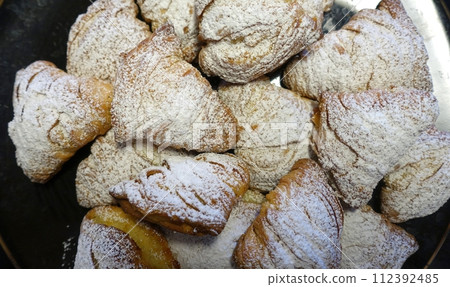 Homemade sfogliatelle. Traditional dessert from Naples. 112392485