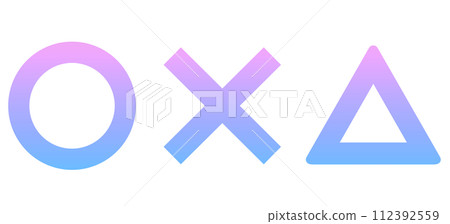 Blue-purple gradation | Circle, cross, and triangle marks 112392559