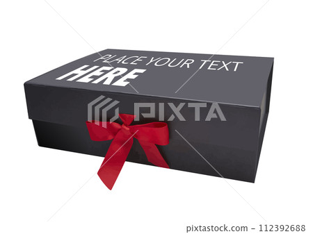 Gift box with ribbon and bow on the white background. 3d color vector illustration Gift box with ribbon and bow on the white background. 3d color vector illustration 112392688