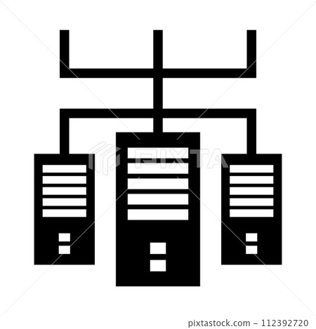 Connected server silhouette icon 112392720