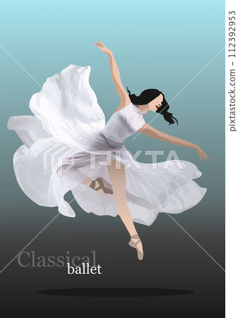Classical ballet dancer colored 3d vector illustration 112392953
