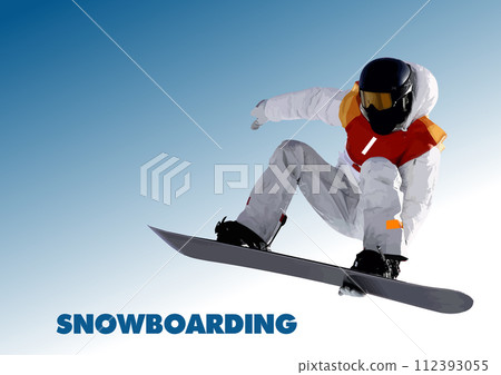 Snowboard boy silhouette. Vector 3d illustration 112393055