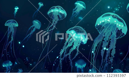 深海底部的水母 112393397