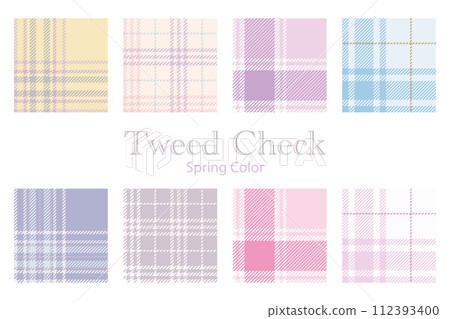 春季彩色花呢格紋圖案套裝 春季彩色花呢格紋圖案套裝 112393400