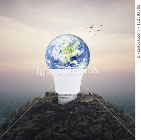 Ecology saving power and energy concept, Elements of this image furnished by NASA 112393502