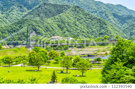 Spring Miyagase Lakeside Park Mizunosato Suspension Bridge Spring Miyagase Lakeside Park Mizunosato Suspension Bridge 112393590
