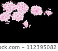 夜空中漂浮的絢麗櫻花的框架素材 112395082