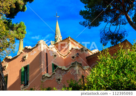 Gaudi House Museum in Park Guell, Barcelona, Spain 112395093