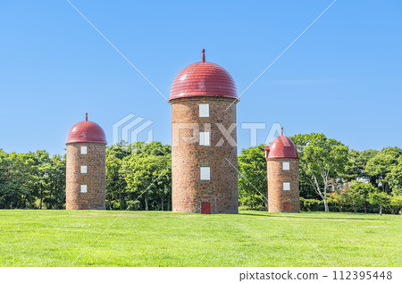 Brick silo at Nemuro Meiji Park, designated as a cultural property in Nemuro City, Hokkaido 112395448