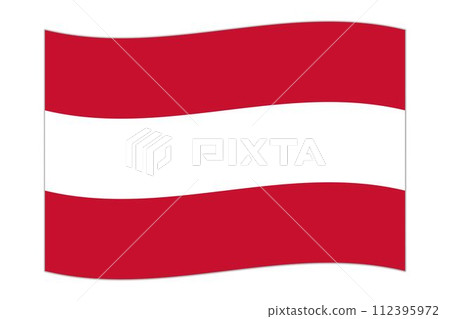 Waving flag of the country Austria. Vector illustration. Waving flag of the country Austria. Vector illustration. 112395972