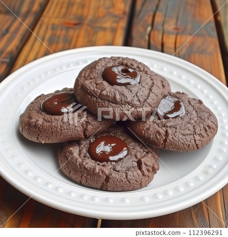 巧克力指紋餅乾 巧克力指紋餅乾 112396291