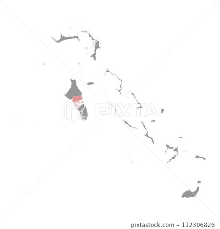 Central Andros map, administrative division of Bahamas. Vector illustration. 112396826