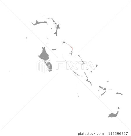 Central Eleuthera map, administrative division of Bahamas. Vector illustration. 112396827