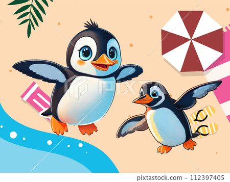 The penguins will also stretch their wings! 112397405