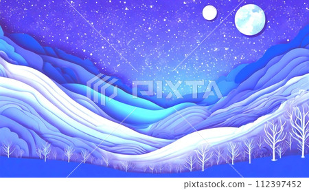Fantastic night background paper craft 112397452