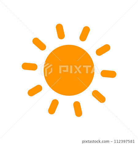 太陽的插圖。時尚簡約可愛的圖示素材。 112397581