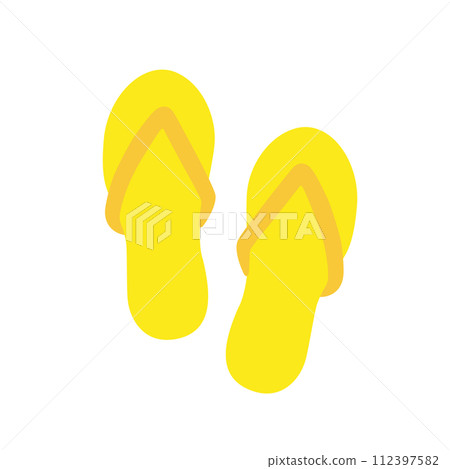 Illustration of beach sandals. Fashionable and simple cute icon material. 112397582