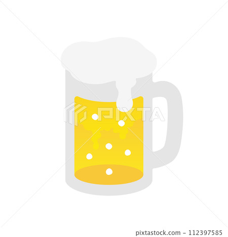 啤酒插圖。時尚簡約可愛的圖示素材。 112397585