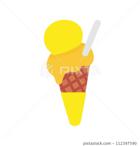 Ice cream illustration. Fashionable and simple cute icon material. 112397590