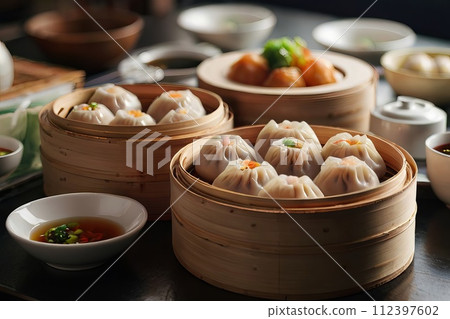 Delicious Dim Sum Food: A Taste of Asia on a Plate. Generative AI. Delicious Dim Sum Food: A Taste of Asia on a Plate. Generative AI. 112397602
